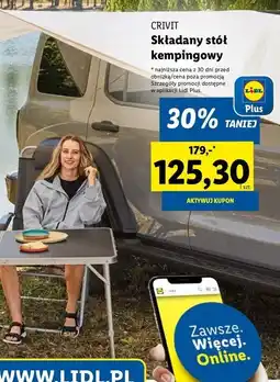 Lidl Stolik kempingowy 70 x cm Crivit oferta