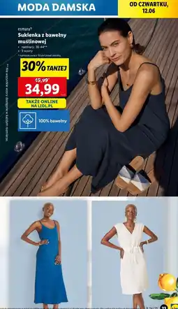 Lidl Sukienka damska muślinowa midi 36-44 Esmara oferta