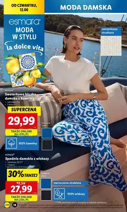 Lidl Spodnie eleganckie z wiskozą xs-l Esmara oferta