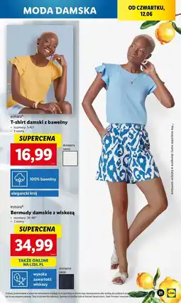 Lidl Bermudy damskie 36-46 Esmara oferta