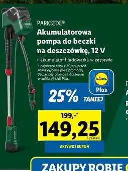 Lidl Pompa do deszczówki 12v Parkside oferta