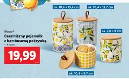 Lidl Pojemnik ceramiczny z bambusową pokrywką 7.8 x 9 cm Wenko oferta