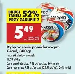 Biedronka Makrela w sosie pomidorowym Graal oferta