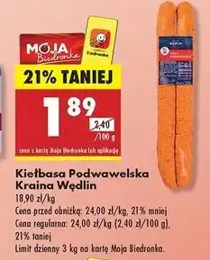 Biedronka Kiełbasa podwawelska Kraina Wędlin oferta
