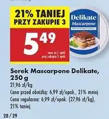 Biedronka Serek mascarpone Delikate oferta