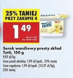 Biedronka Serek waniliowy prosty skład Tutti oferta