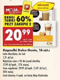 Biedronka Kawa cafe au lait Nescafe Dolce Gusto oferta