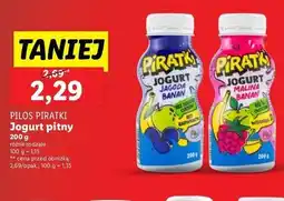 Lidl Jogurt malina- banan Pilos Piratki oferta