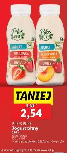 Lidl Jogurt brzoskwinia-banan-owies Pilos Pure oferta