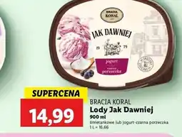 Lidl Lody z jogurtem i sosem czarnej porzeczki Bracia Koral Jak Dawniej oferta