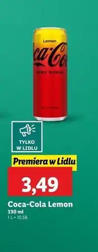 Lidl Napój lemon Coca-Cola oferta