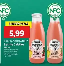 Lidl Sok letnie jabłko z cytryną i rabarbarem Bracia Sadownicy oferta
