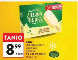 Intermarche Lody ZIELONA BUDKA waniliowe 3 x 90 ml + 1 x 90 ml gratis oferta