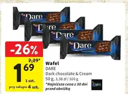 Intermarche Wafel DARE Dark chocolate & Cream 50g oferta