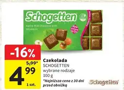 Intermarche Czekolada SCHOGETTEN wybrane rodzaje 100 g oferta