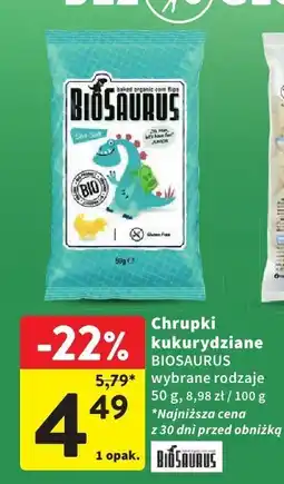 Intermarche Chrupki kukurydziane Biosaurus 50g oferta