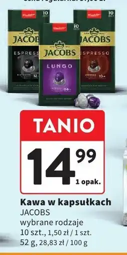 Intermarche Kawa w kapsułkach JACOBS wybrane rodzaje 10 szt oferta