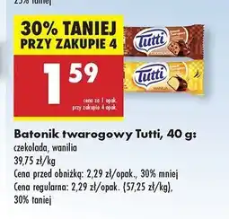 Biedronka Batonik twarogowy wanilia Tutti oferta