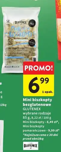 Intermarche Mini biszkopty bezglutenowe Glutenex 85g oferta