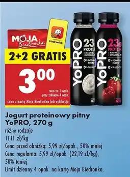 Biedronka Jogurt truskawka-malina Danone yopro oferta