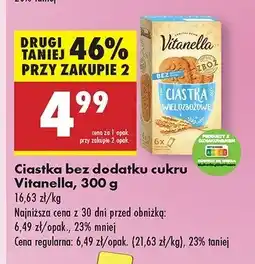 Biedronka Ciastka wielozbożowe z mlekiem Vitanella oferta