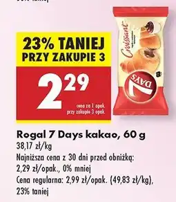 Biedronka Croissant z nadzieniem o smaku kakaowym 7 days oferta