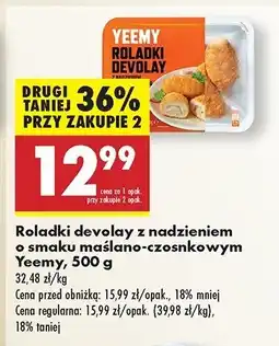 Biedronka Roladki devolay z nadzieniem maślano-czosnkowym Yeemy oferta