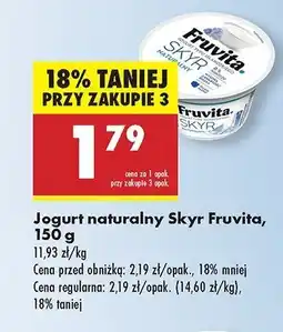 Biedronka Jogurt naturalny Fruvita oferta