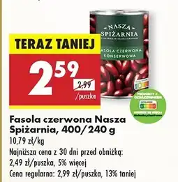 Biedronka Fasola konserwowa czerwona Nasza spiżarnia oferta