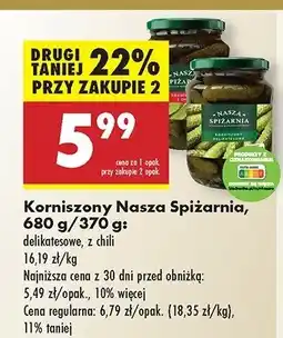Biedronka Korniszony z chili Nasza spiżarnia oferta