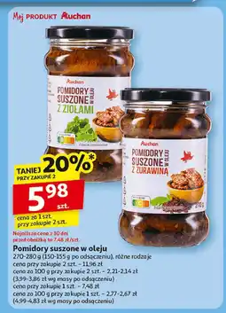 Auchan Pomidory suszone w oleju z ziołami Auchan różnorodne (logo czerwone) oferta