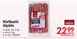 Makro Kiełbaski śląskie 1kg Sokołów oferta