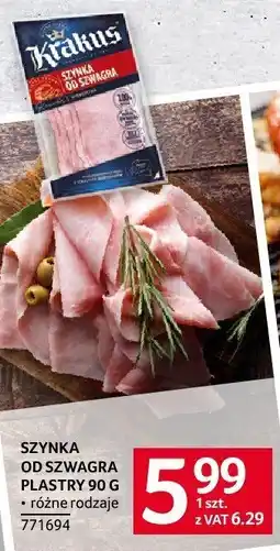 Selgros Szynka do szwagra plastry 90 g Selgros oferta
