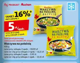 Auchan Warzywa na patelnię z bazylią Auchan różnorodne (logo czerwone) oferta