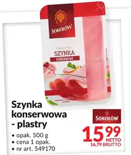 Makro Szynka konserwowa plastry 500g Sokołów oferta