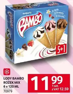 Selgros Lody bambo rożek mix 6 x 120 ml Selgros oferta