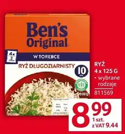 Selgros Ryż długoziarnisty 4x125g Ben's Original oferta