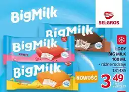 Selgros Lody big milk 100ml oferta