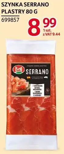Selgros Szynka serrano plastry 80 g Bell oferta