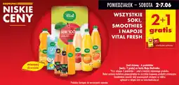 Biedronka Soki, smoothies i napoje vital fresh oferta