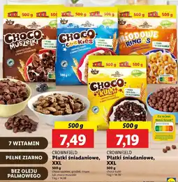 Lidl Płatki choco cookies Crownfield oferta