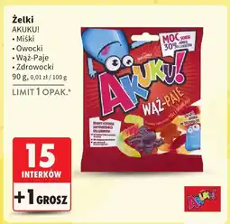 Intermarche Żelki AKUKU! Wąż-Paje 90 g oferta