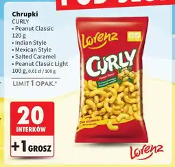 Intermarche Chrupki CURLY Peanut Classic 120g oferta
