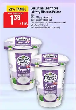 Polomarket Jogurt naturalny bez laktozy Mleczna Polana 190g oferta