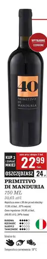 Biedronka Wino Primitivo Di Manduria 40 oferta