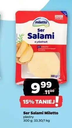 Netto Ser salami plastry Miletto oferta