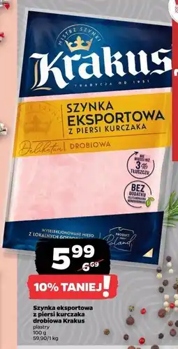 Netto Szynka eksportowa z piersi kurczaka Krakus Animex oferta