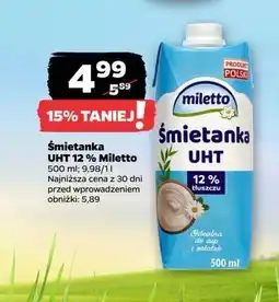 Netto Śmietanka 12% Miletto oferta