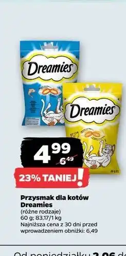 Netto Przysmak dla kota z serem Dreamies oferta
