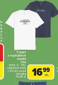 Carrefour T-shirt męski z nadrukiem s-3xl Tex oferta